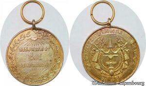S3413 Scarce Medal Cambodia King Sisowath 1er 1906 Argent Silver