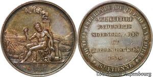 S3415 France Rare Medal imperial Napoléon III Useful Arts St.Etienne Fecit 1856 coin