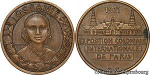 S3440 France Médaille Inédit Colonies Exposition Coloniale Essai Océanie 1931