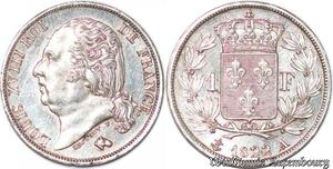 S3491 France 1 Franc Louis XVIII 1822 A Argent Silver - Faire Offre