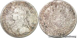 S3505 Rare France Ecu Rameaux Olivier Louis XV 1726 S Reims Argent Silver