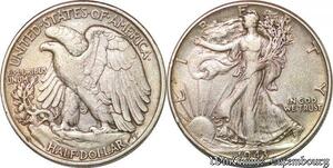 S3563 USA Half Dollar Walking Liberty 1943 Silver ->Make offer