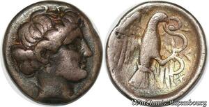S3577 Rare Greek Euboia Drachm Chalcis Hera Eagle BC 369 313 Silver -> Make offer