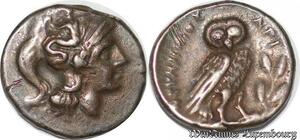 S3594 Scarce Greece Calabria Tarentum 280 272 BC Athèna Owl API VF Silver>M offer