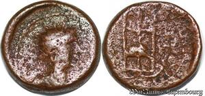 S3630 Greek Bruttium Petelia 1/2 Unité Sescuncia Radiate head Tripod Torche -200