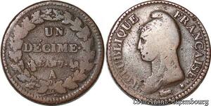 S3694 France Un Décime Dupré Grand module An 7 A Paris - Faire Offre