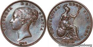 S3722 United Kingdom Great Britain Penny Victoria 1853 ornamental trident Quality !