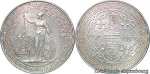 S3743 Very Rare India Trade Dollar George V Bombay 1901 Argent Silver AU ! - Faire Offre