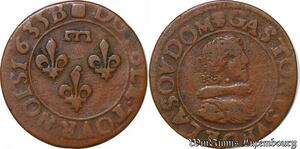 S3777 France Double Tournois Gaston Orléans 1635 B Trevoux Dombes - Faire Offre