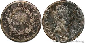 S3795 France 1/2 Franc Napoléon I Tête Laurée Empire Francais 1813 H La Rochelle