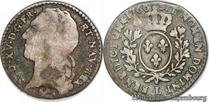 S3804 Rare France 1/10 Ecu au Bandeau Louis XV 1766 L Bayonne Silver >M offer