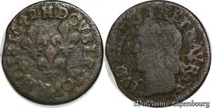 S3809 France Double Tournois Louis XIII 1642 H La Rochelle -> Faire Offre