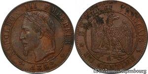 S3817 France Rare 1 Centime Napoléon III Tête Laurée A Paris 1862 SUP +++