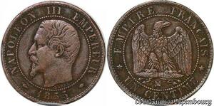 S3819 France 1 Centime Napoléon III Tête Laurée 1855 MA Toulouse - Faire Offre