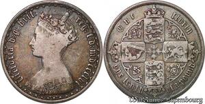 S3843 Rare United Kingdom One Florin Victoria 1856 Argent Silver -&gt; Make offer