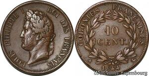 S3854 Rare Colonies Marquises 10 Centimes Louis-Philippe 1844 A Paris ->Make offer