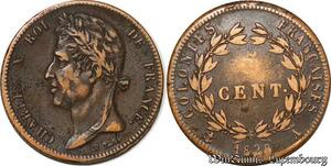 S3856 French Guiana 5 Centimes Charles X Colonies 1828 A Paris ->Make offer