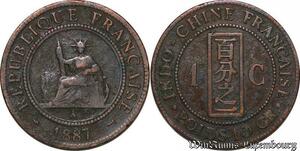 S3876 French Indochina 1 Centime 1887 A Paris - Faire Offre