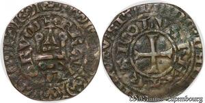S3887 Rare France Charles IV 1316 1378 'The Fair' Le Bon Maille blanche n.d. Silver