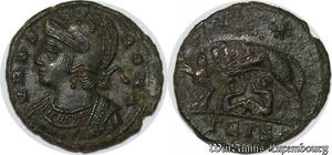 S3924 Nummus Urbs Roma Rémus et Romulus Louve étoile Siscia TTB +- Faire Offre