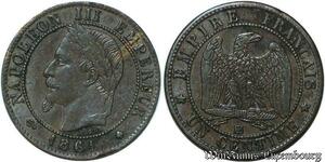 S16 France 1 Centime Napoléon I Tete Laurée 1861 BB Strasbourg-> Faire Offre