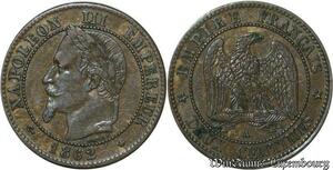 S44 France 2 Centimes Napoléon I Tête Laurée 1862 A Paris -> Faire Offre