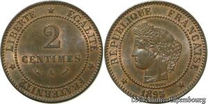 S55 France 2 Centimes Cérès 1895 A Paris SPL -> Faire Offre