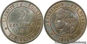 S57 France 2 Centimes Cérès 1895 A Paris SPL FDC -> Faire Offre