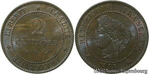 S58 France 2 Centimes Cérès 1895 A Paris FDC -> Faire Offre