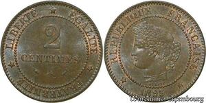 S59 France 2 Centimes Cérès 1895 A Paris FDC -> Faire Offre