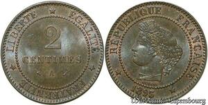 S60 France 2 Centimes Cérès 1895 A Paris SPL FDC -> Faire Offre