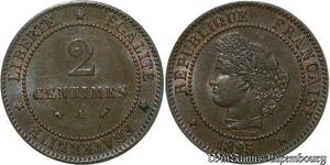 S67 France 2 Centimes Cérès 1895 A Paris SPL -> Faire Offre