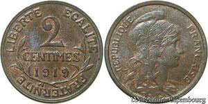 S69 France 2 Centimes Dupuis 1919 SUP -> Faire Offre