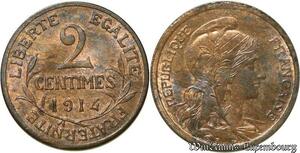 S73 France 2 Centimes Dupuis 1914 SUP -> Faire Offre