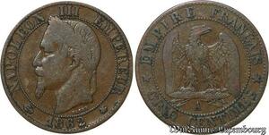 S87 France 5 Centimes Napoléon III Tête Laurée 1862 A Paris -> Faire Offre
