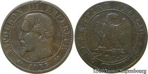 S92 France 5 Centimes Napoléon III Tête Nue 1855 B Rouen -> Faire Offre