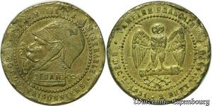 S96 France 5 Centimes Satirique Napoléon III Casque Siège Sedan 1870 Chouette > F.O