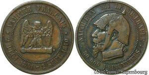 S97 France 5 Centimes Satirique Napoléon III Le Miserable Casque 1870