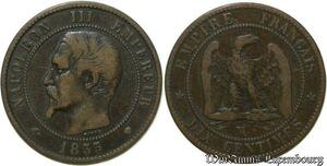 S101 France 10 Centimes Napoléon I Tête Nue 1855 MA Marseille -> Faire Offre