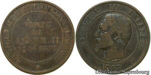 S104 France 10 Centimes Napoléon I Tête Nue Visite Lille 1853 -> Faire Offre