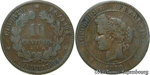 S124 France 10 Centimes Cérès 1870 A Paris -> Faire Offre