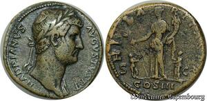 S160 Sesterce Sestercius Hadrianus 117-138 Hilaritas Pp/Cos III -> M.Offre