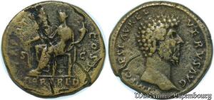 S168 Rare Sesterce Lucius Verus Sestercio 163 Fort Red -> Make offer