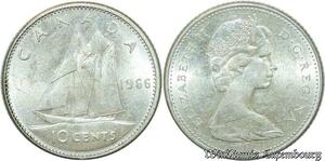 S183 Canada 10 Cents Elizabeth II Ship 1966 MS Silver -> Faire Offre