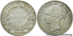 S206 India Indes Britanniques Bombay Victoria Roupie 1840 Silver