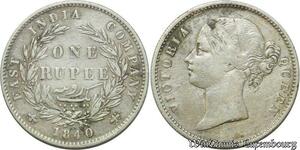 S211 India Indes britanniques Victoria Rupee 1840 Silver -> Make offer