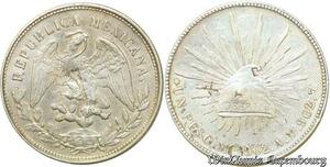 S222 Mexico Peso 1902 OM AM Mexico City Chinese Chopmark Silver