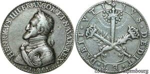 S253 France Médaille Henri IV 1595 Sacre d’Henri IV 1594 Cathédrale Chartres Ar