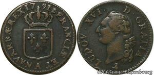 S255 France Rare Sol Louis XVI 1791 A Paris Héron Qualité ! -> Faire Offre