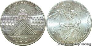 S345 France 100 Francs Musée du Louvre 1993 Argent Silver FDC -> Faire Offre